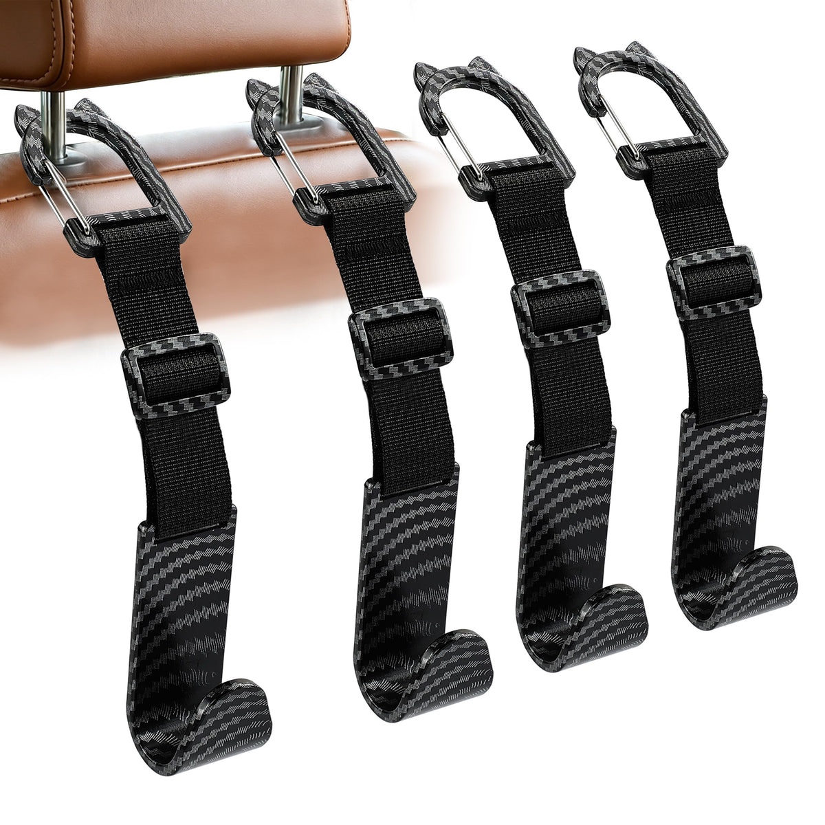 Anti-drop Car Headrest Hooks Universal Fit 4 Pack Seat Back Hanger