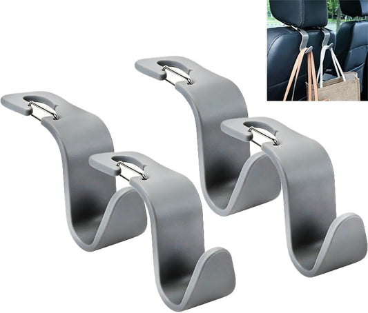 Car Headrest Hooks, 50lbs Load, Durable ABS, 4-Pack Car hooks