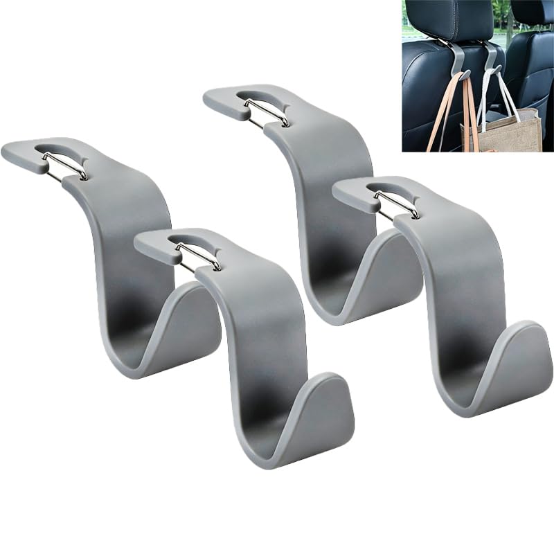 Car Headrest Hooks, 50lbs Load, Durable ABS, 4-Pack Car hooks