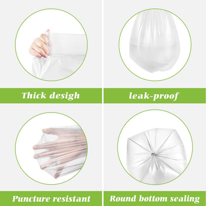 Teivio Mini Clear Trash Bags 0.5 Gallon 276 Count 11"x12" Unscented