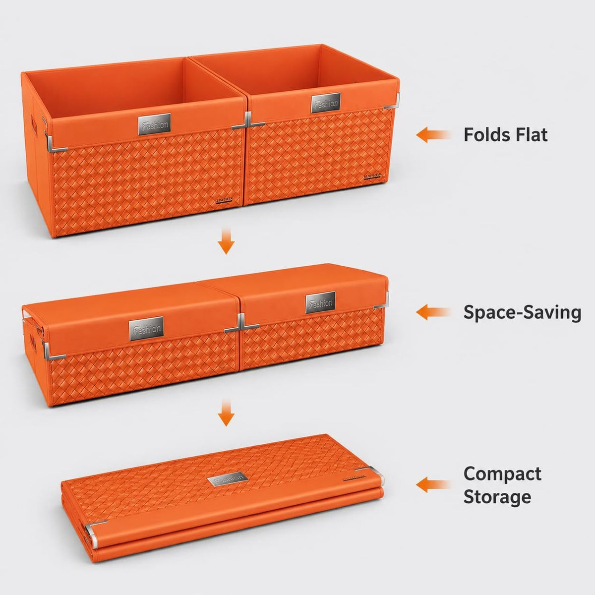 Car Trunk Organizer with Lid, Foldable Storage Box, Black