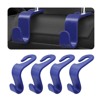 4 Pack Curved Headrest Hooks for Vehicle Seats, Black Style 2