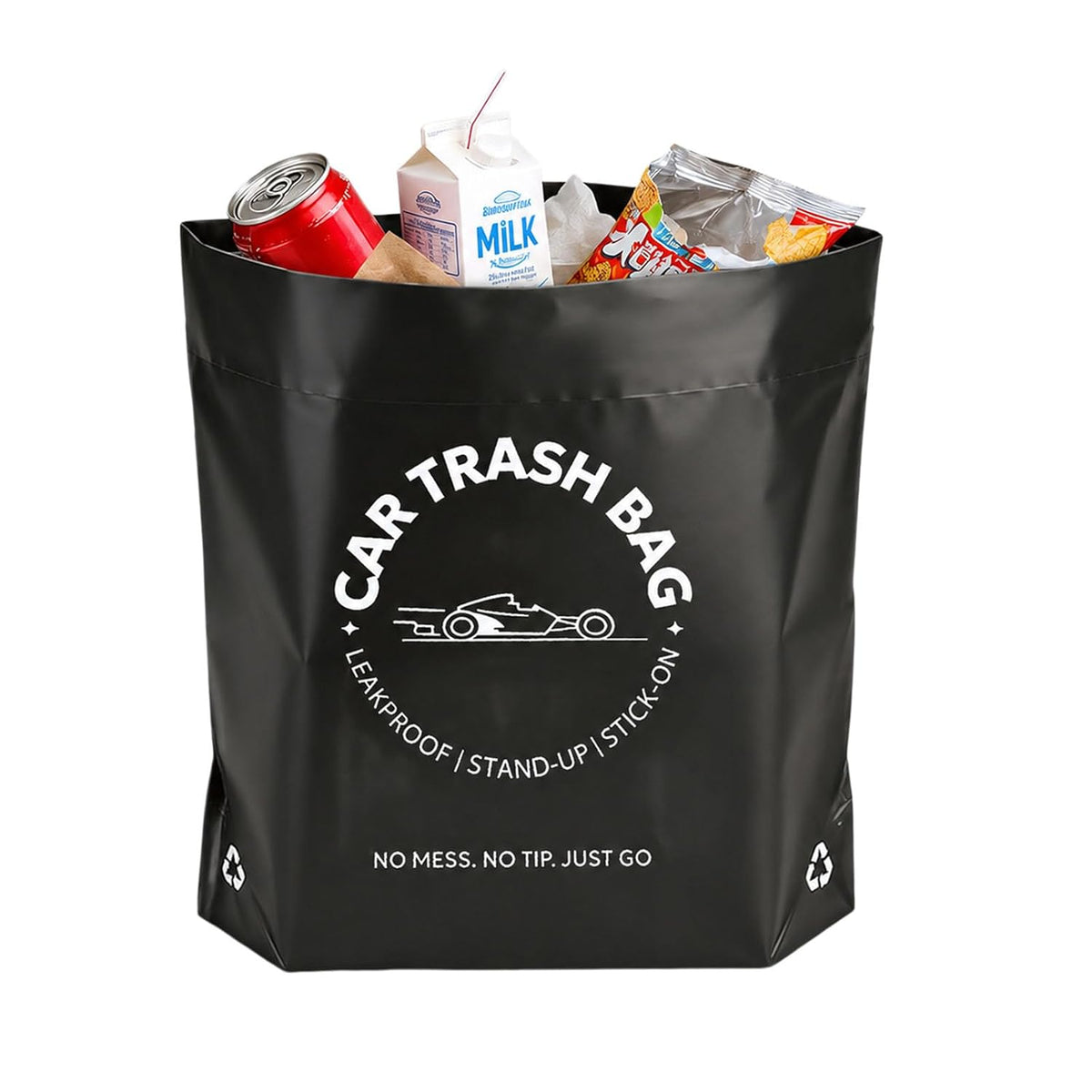 Disposable Car Trash Bags, Stand-Up & Stick-On Car Trash Can Alternative