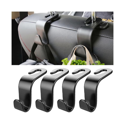 4PCS Car Seat Headrest Hooks for Bags and Coats, Cyan