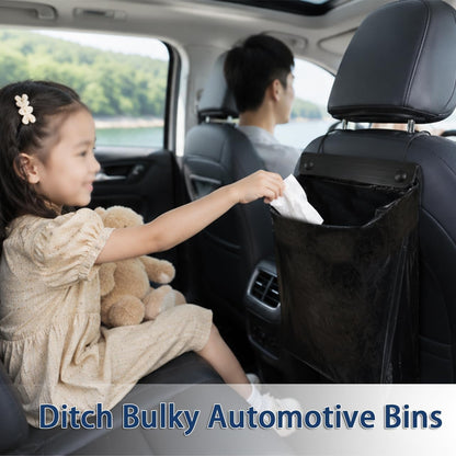 Philbinden 50 Count Car Trash Bags Paste On Leak Proof Disposable Garbage Pouches for Auto Vehicle Office Space Saving