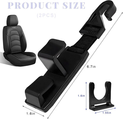 2 PCS Car Seat Headrest Hook, Strong Auto Seat Back Storage Hook Headrest Hanging Organizer, Vehicle Seats Hanger Holder Universal for Purses Handbags Groceries Bags