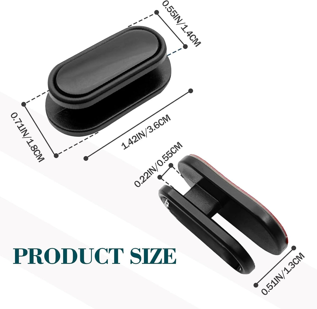 4 PCS Car Mini Hooks, Strong Self-Adhesive Multifunctional Hooks for Car Interior, Hang on Backseat, Dashboard, Holds Keys, Charging Cables, Earphones, Car Interior Accessories (Glossy)