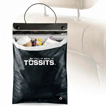 Tossits Hanging Car Trash & Garbage Bags, Disposable, Pink 21 Count