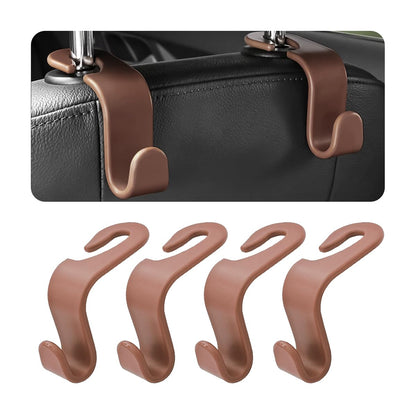 4 Pack Curved Headrest Hooks for Vehicle Seats, Black Style 2