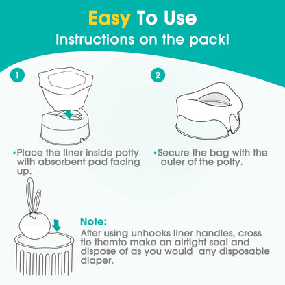 [30 Counts] Disposable Potty Liners Compatible with OXO Tot 2-in-1 Go Potty