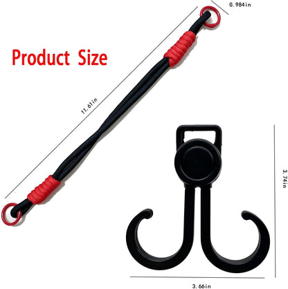 Car Seat Headrest Hooks, 360° Rotating Braided Nylon Hook, Black, 2 Pack