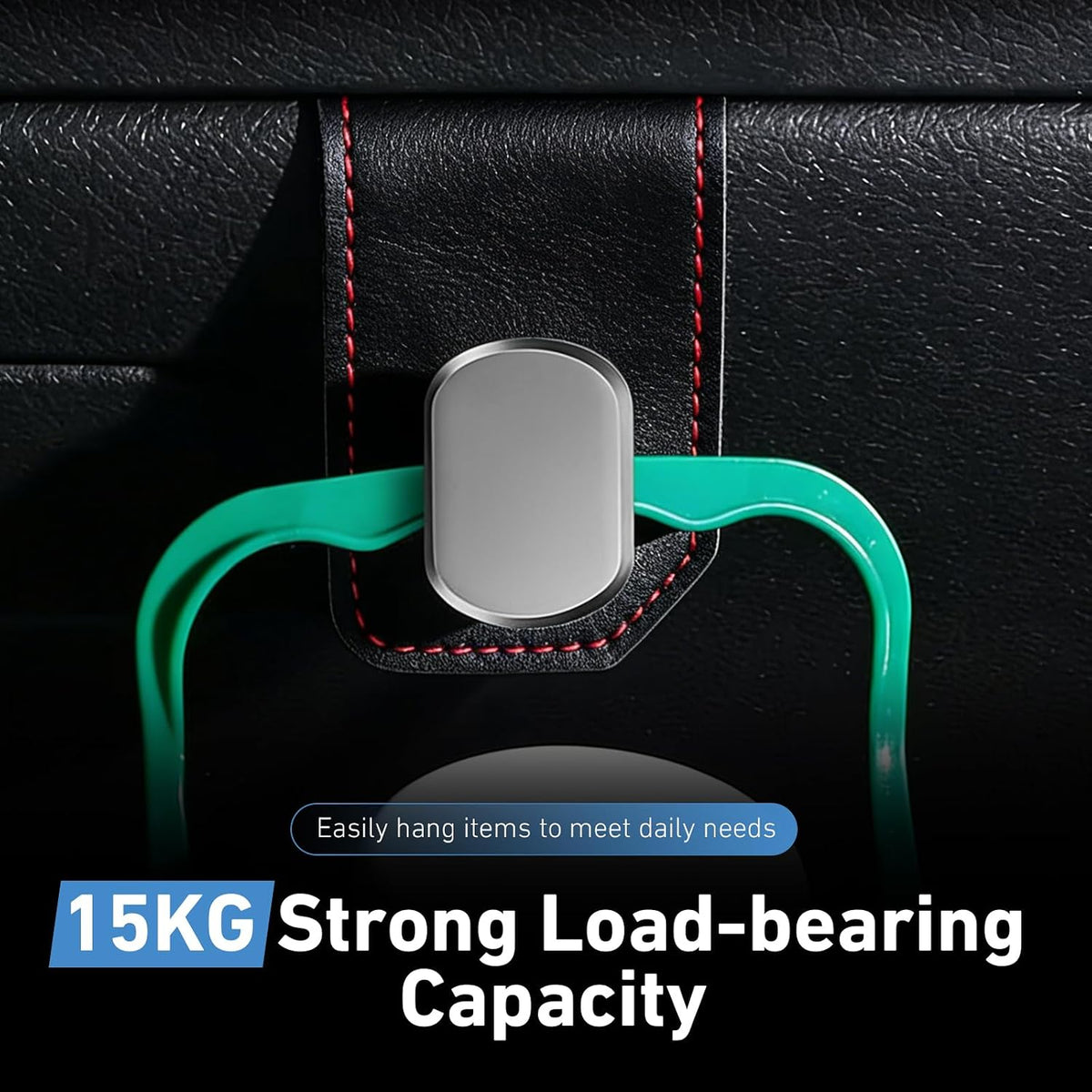 2 PCS Car Co-Pilot Glovebox Hooks, Multifunctional ABS Glove Box Storage Single Hangers, Front Passenger Seat Storage Hooks for Bags, Umbrellas, Purses, Universal for Most Vehicles (Black)