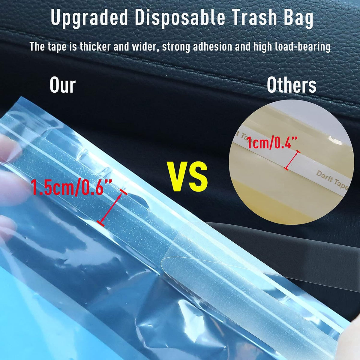 Upgraded Car Trash Bag, 45pcs Easy Stick-On Disposable Car Garbage Bags, Waterproof Leak-proof Vomit Bag, Kitchen Storage Bag, Suitable for Car Bedroom Bathroom Office Study Room
