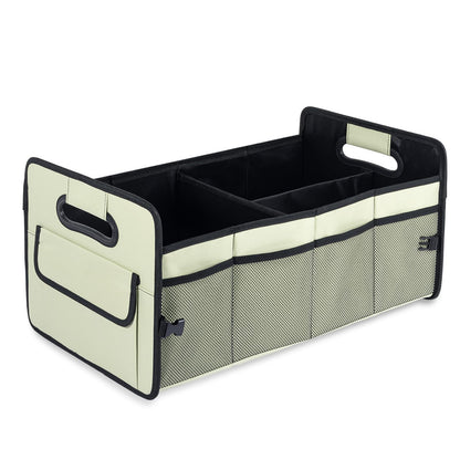 JiatuA Car Trunk Organizer, Car Organizers and Storage Collapsible Multi Compartment Container Box, Adjustable Car Accessories for SUV Sedan Truck, Standard Size, Black