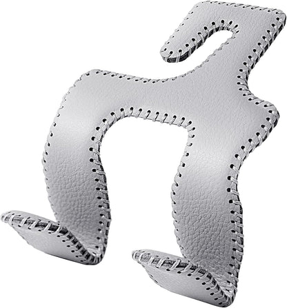 2 in 1 Car Headrest Hooks for Purses and Bags, Upgraded Leather Organizer Storage Holder Hooks Matching Cars Interior, 1-Pack, Gray