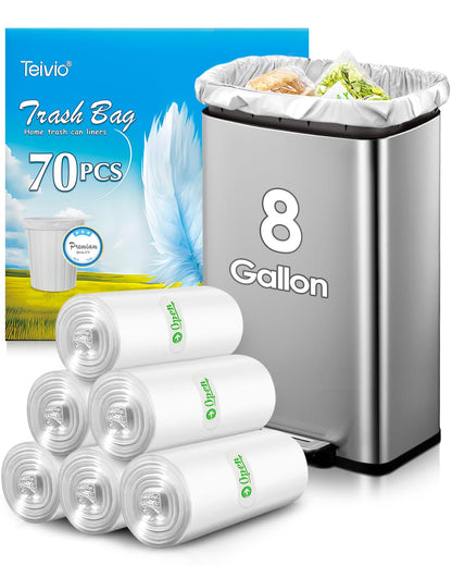 Teivio Mini Clear Trash Bags 0.5 Gallon 276 Count 11"x12" Unscented