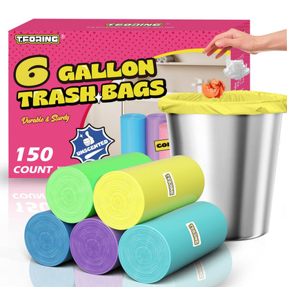 Small 3 Gallon Trash Bags Unscented, 0.78 Mil, Colored, 150 Count