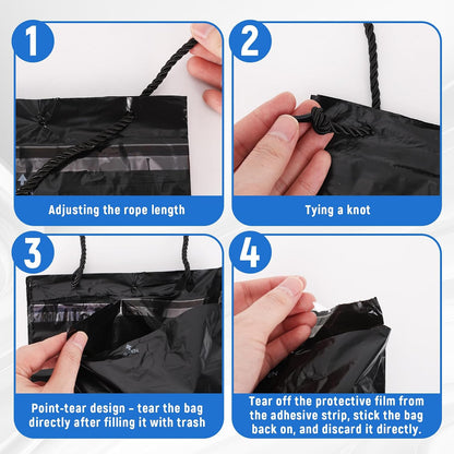 Gosknor 100pcs Disposable Car Trash Bags, Hanging Car Garbage Bags