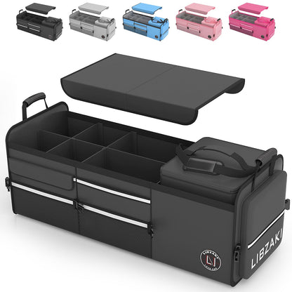 LIBZAKI Car Trunk Storage Organizer, Collapsible Trunk Storage Box for Car Truck SUV-Pink