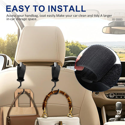 Car Seat Headrest Hook, Car Seat Back Storage Hanger Organizer, 4PCS