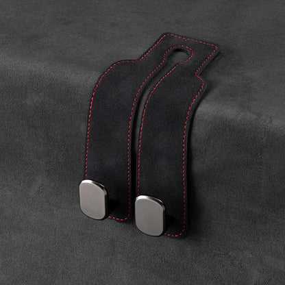 2 Pack Leather Car Headrest Hooks Grey Purse Bag Storage Holders for Car Seats