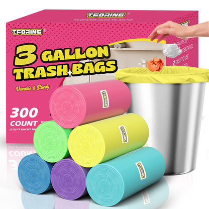 Small 3 Gallon Trash Bags Unscented, 0.78 Mil, Colored, 150 Count