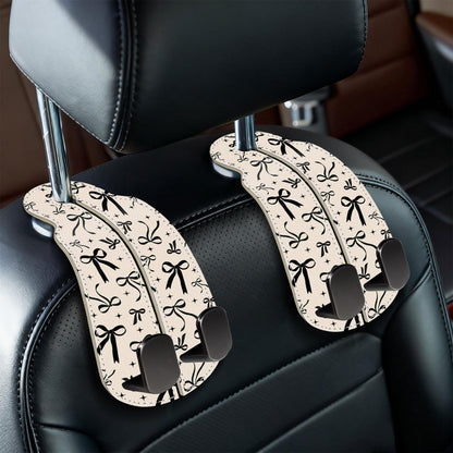 Blusabaca 2PCS Car Seat Headrest Hooks, Purses Bags Holder, Black