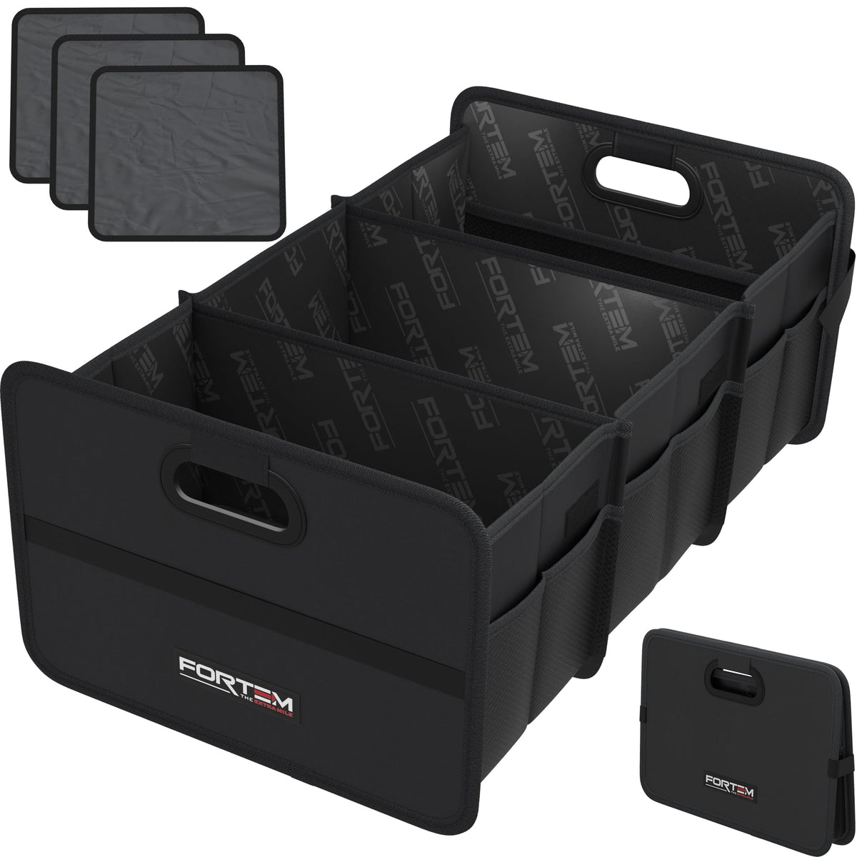 FORTEM Trunk Organizer - Car Organizer & Storage for SUVs, Trucks, Sedans