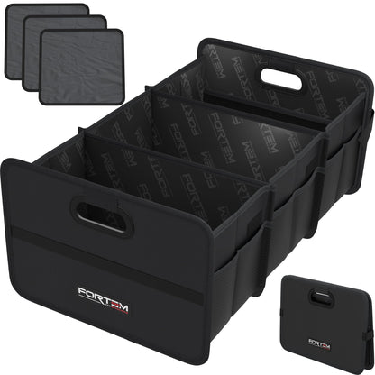 FORTEM Trunk Organizer - Car Organizer & Storage for SUVs, Trucks, Sedans
