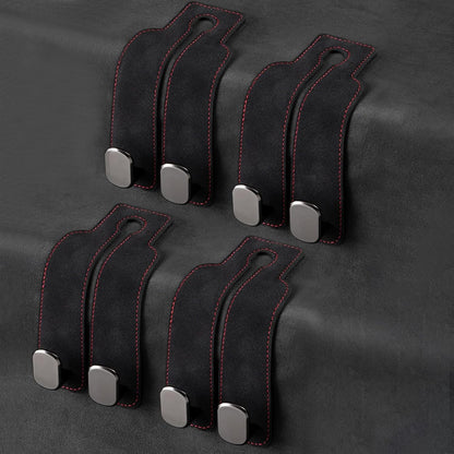 2 Pack Leather Car Headrest Hooks Grey Purse Bag Storage Holders for Car Seats