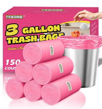 Small 3 Gallon Trash Bags Unscented, 0.78 Mil, Colored, 150 Count