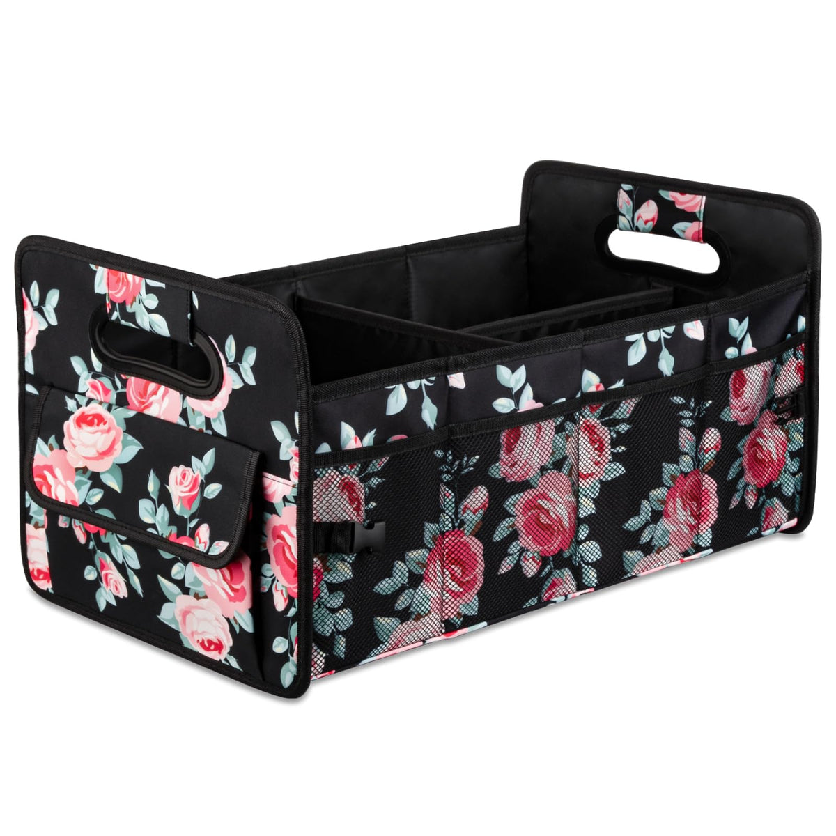 JiatuA Car Trunk Organizer, Car Organizers and Storage Collapsible Multi Compartment Container Box, Adjustable Car Accessories for SUV Sedan Truck, Standard Size, Black