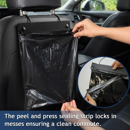 Philbinden 50 Count Car Trash Bags Paste On Leak Proof Disposable Garbage Pouches for Auto Vehicle Office Space Saving
