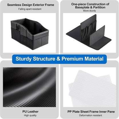 WHHMK Sturdy Leather Car Storage Support Up to 33 LB,Carbon Fiber Texture