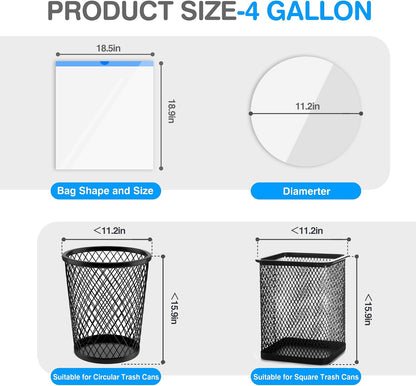 Charmount Small Trash Bags 4 Gallon, 200 Count Drawstring Mini Garbage Bags