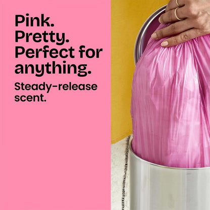 Glad Small Trash Bags, Great for Office, Bathrooms and Bedroom Bins, Cherry Blossom Scented Garbage Bags, Odor Resistant with Drawstring, Febreze Freshness, 4 Gallon Trash Bags, 80 Count