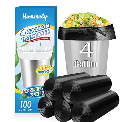 Hommaly 2 Gallon (1.8-2 Gal)120 pcs Small Clear Trash Bags, Strong 1.8 Gallon Garbage Bags, Bathroom Trash Can Bin Liners Unscented, Mini Plastic Bags for Office, Waste Basket Liner,Fit 6,7,8 Liters