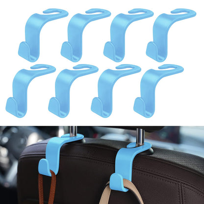 8 Pack Car Seat Headrest Hooks with 44 Pounds Load Capacity, Hangers Storage Organizer Universal Car Interior Accessories for Handbags Water Bottles Purse Coats Umbrellas, Black