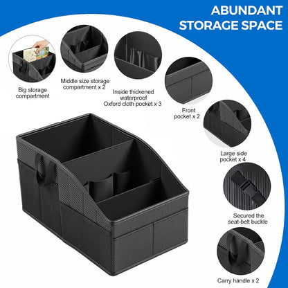 WHHMK Sturdy Leather Car Storage Support Up to 33 LB,Carbon Fiber Texture