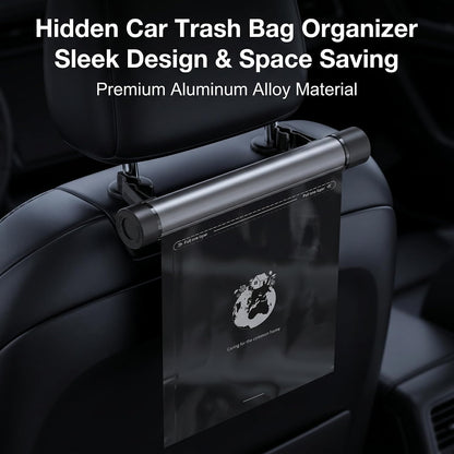 Rolling Dispenser Car Trash Can - Aluminum Alloy Rotary Storage, Magnetic Hanging Waterproof Garbage Bag,Auto Accessories for Travel