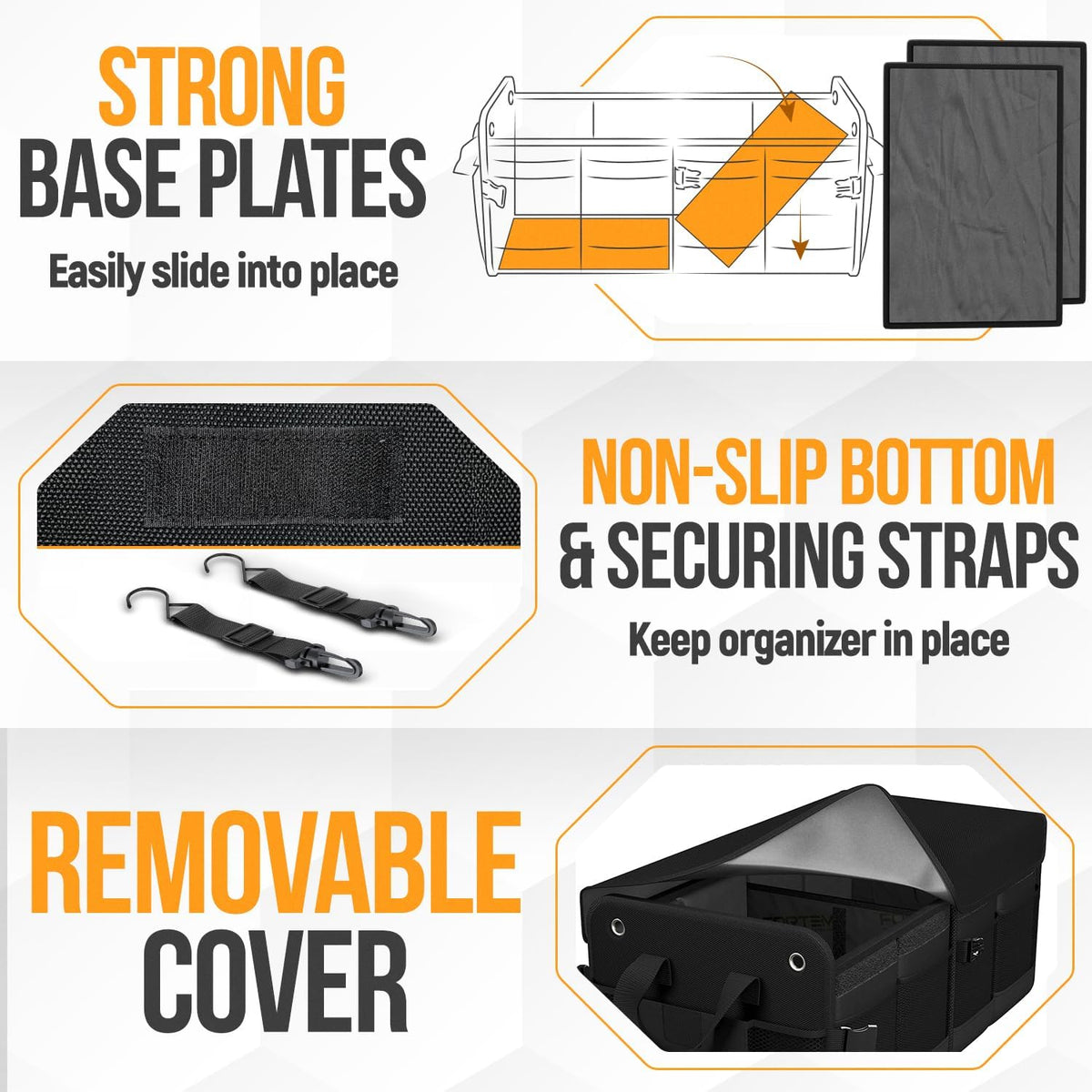 FORTEM Trunk Organizer - Collapsible Car Organizer & Storage Bag for SUVs