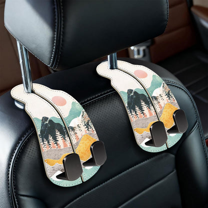Blusabaca 2PCS Car Seat Headrest Hooks, Purses Bags Holder, Black
