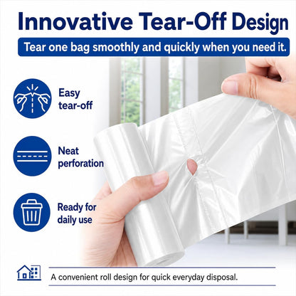 Teivio Small Clear Trash Bags 3 Gallon 150 Count Unscented Garbage Bags
