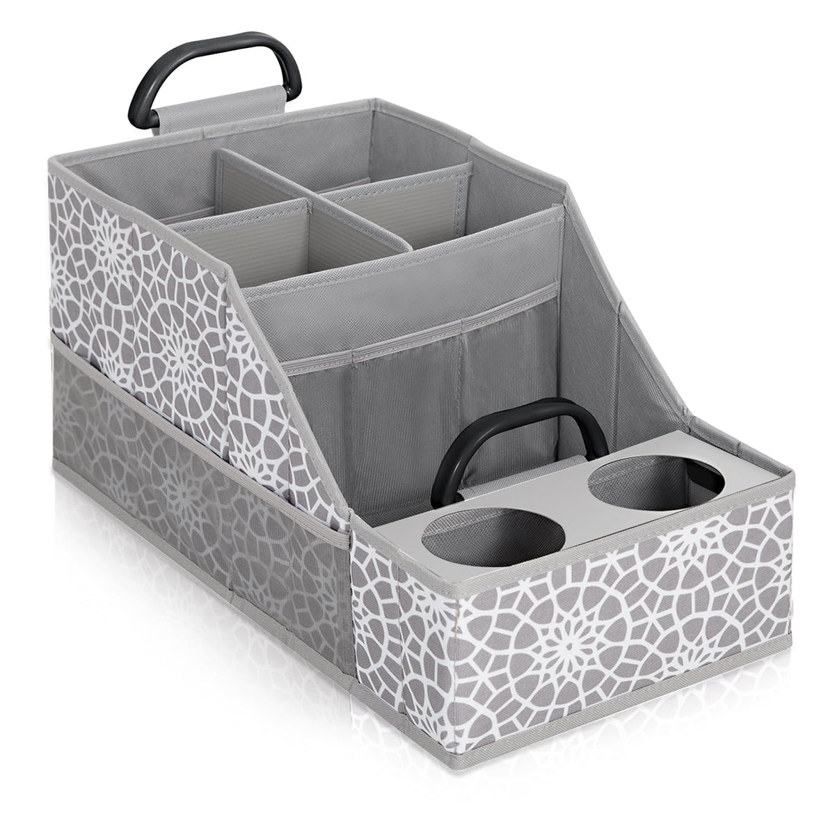 MULISOFT Car Backseat Organizer with 11 Compartments & 2 Cup Holders, Black