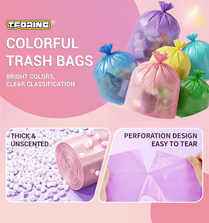 Small 3 Gallon Trash Bags Unscented, 0.78 Mil, Colored, 150 Count