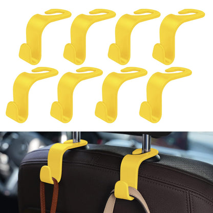 8 Pack Car Seat Headrest Hooks with 44 Pounds Load Capacity, Hangers Storage Organizer Universal Car Interior Accessories for Handbags Water Bottles Purse Coats Umbrellas, Black
