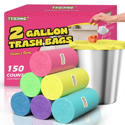 Small 3 Gallon Trash Bags Unscented, 0.78 Mil, Colored, 150 Count