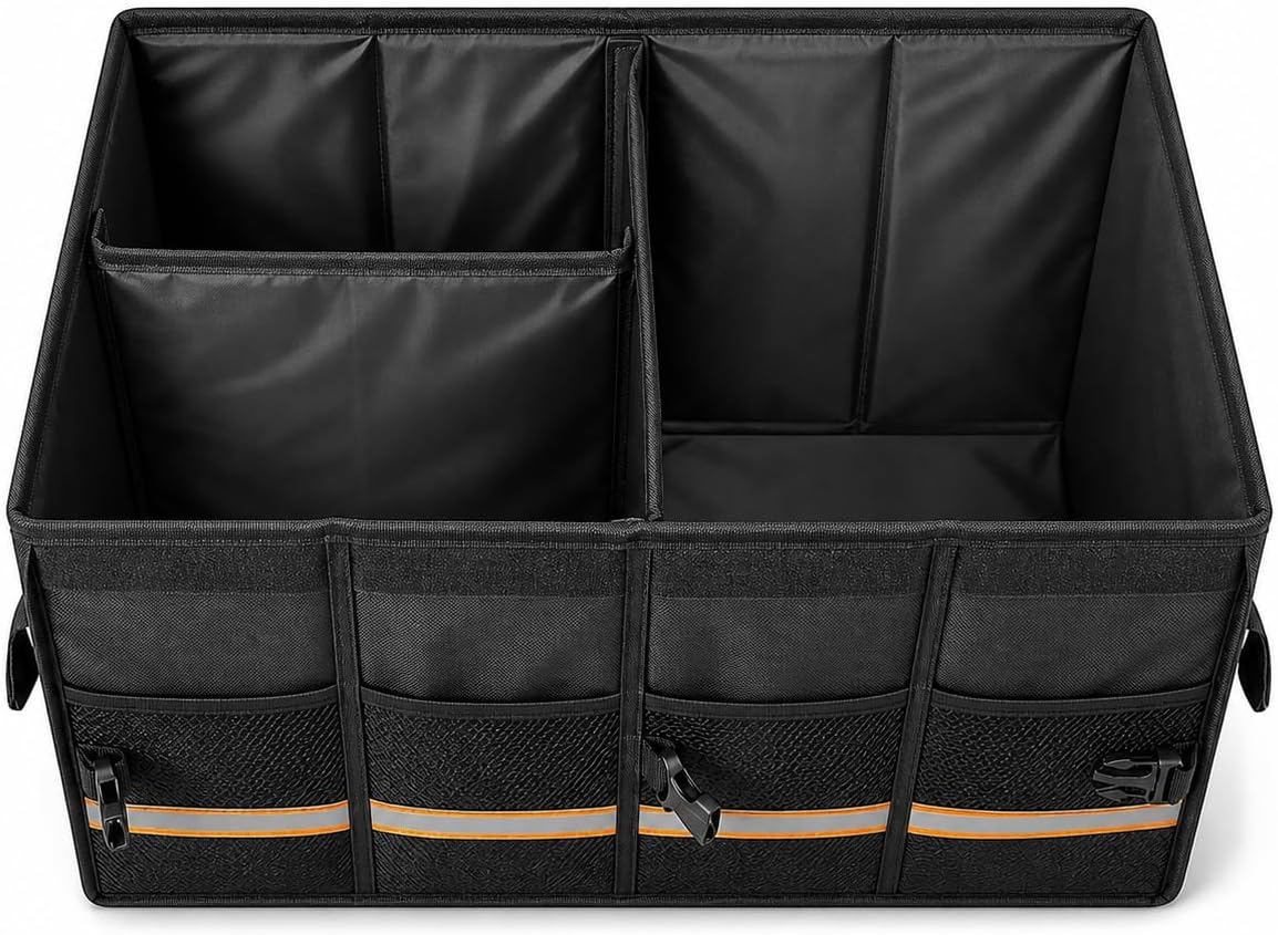 Heavy Duty Car Trunk Organizer with Lid, Collapsible SUV