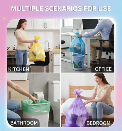 Small 3 Gallon Trash Bags Unscented, 0.78 Mil, Colored, 150 Count