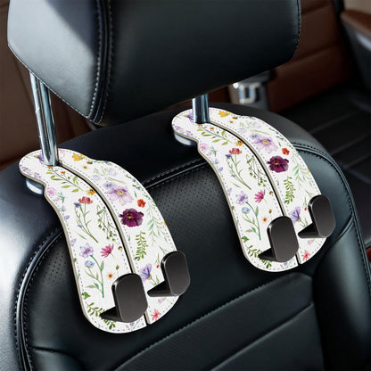 Blusabaca 2PCS Car Seat Headrest Hooks, Purses Bags Holder, Black